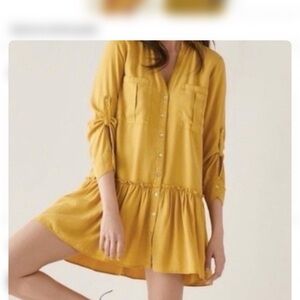 For The Republic Yellow Long Sleeve Dress